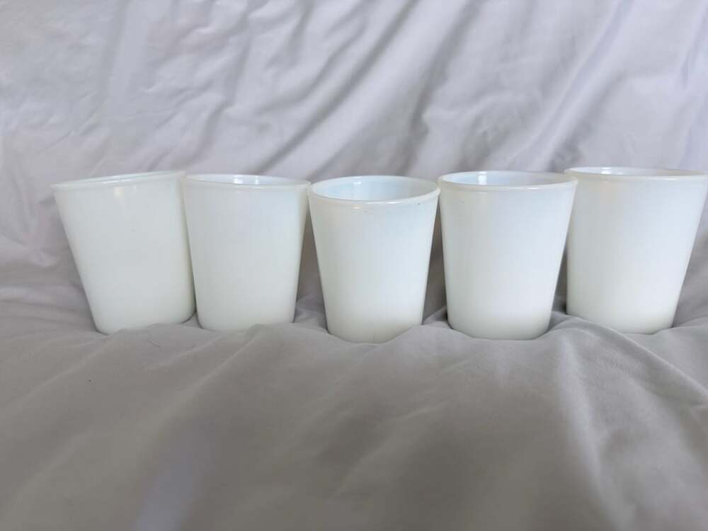 Hazel Atlas White Milk Glass Tumblers Set Of 5